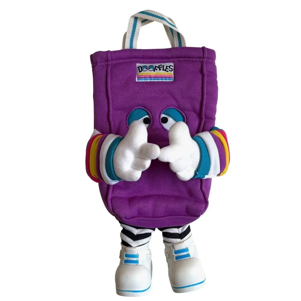 Dooffles Plush Stuffed Vintage 1980's Kid's Tote Bag (Purple)